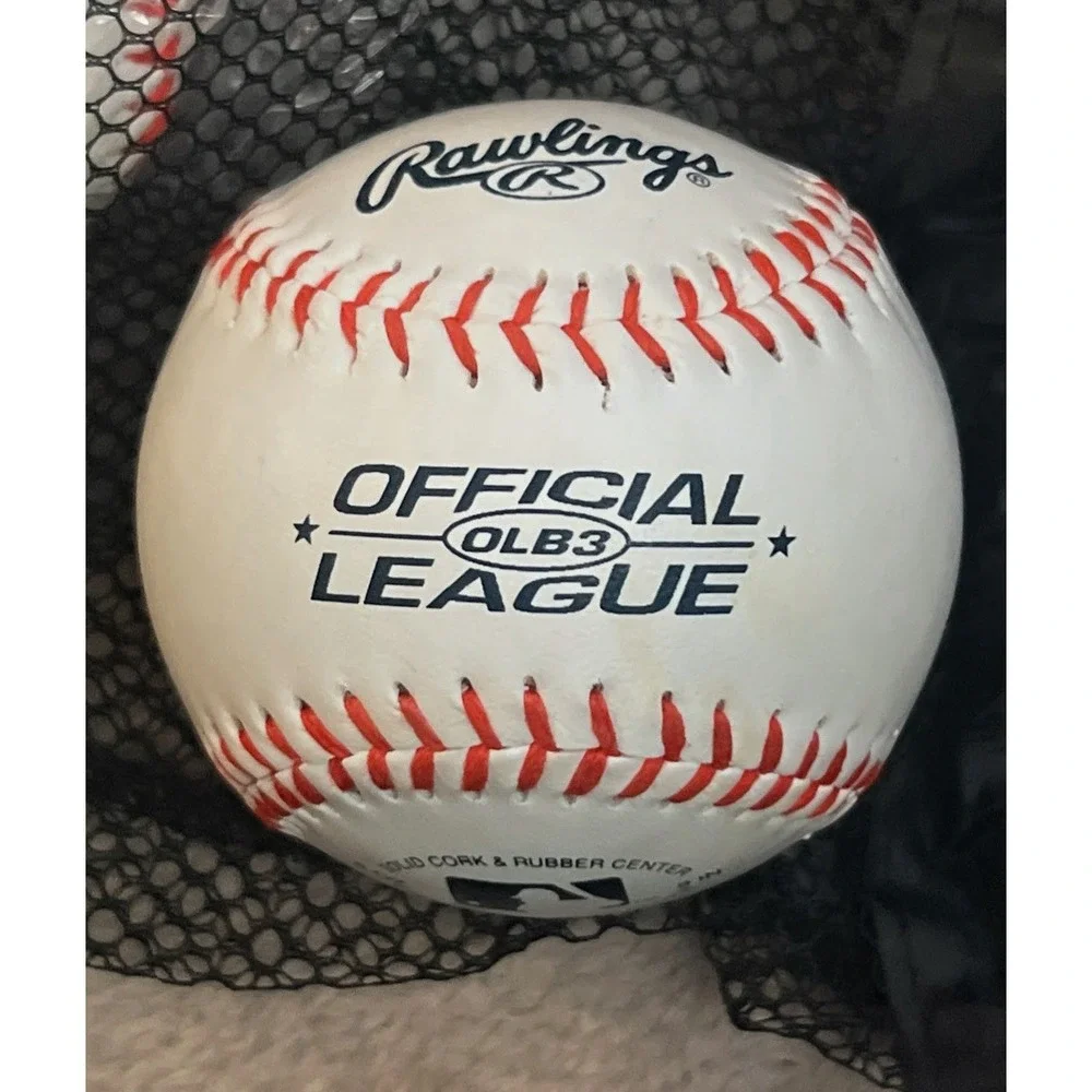 Rawlings Lot of 6 Official OLB3 League 5oz 9in Baseballs Synthetic Leather W/Bag